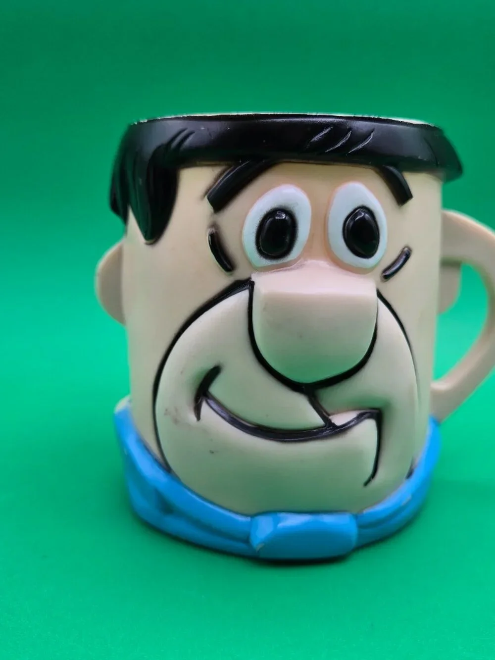 VINTAGE Fred Flintstone Mug Cup 1968 Vitamins Hanna Barbera Plastic Advertising